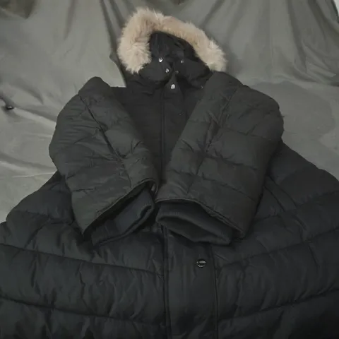 BY VERY WOMEN'S PUFFER COAT WITH FUR HOOD, UK SIZE 16