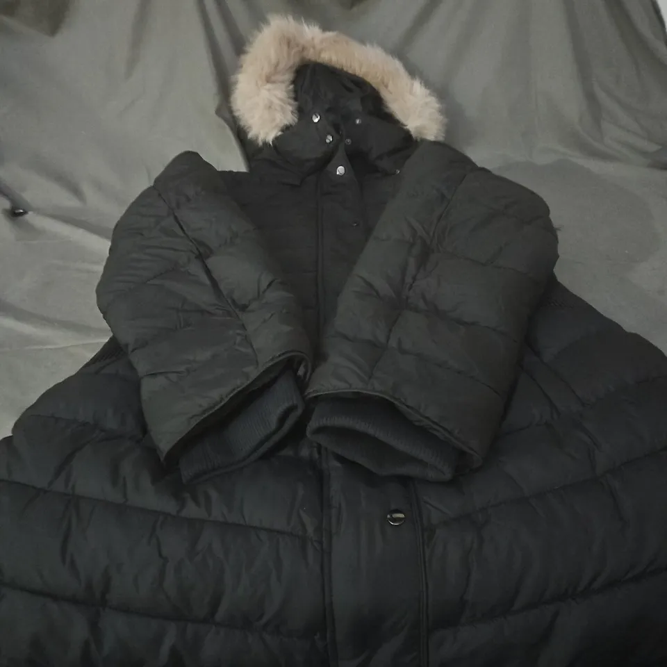 BY VERY WOMEN'S PUFFER COAT WITH FUR HOOD, UK SIZE 16