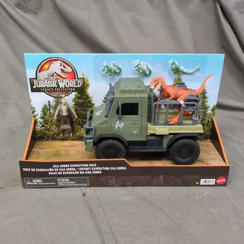 JURASSIC WORLD ISLA SORNA EXPEDITION PACK – LEGACY COLLECTION VEHICLE WITH DINOSAURS