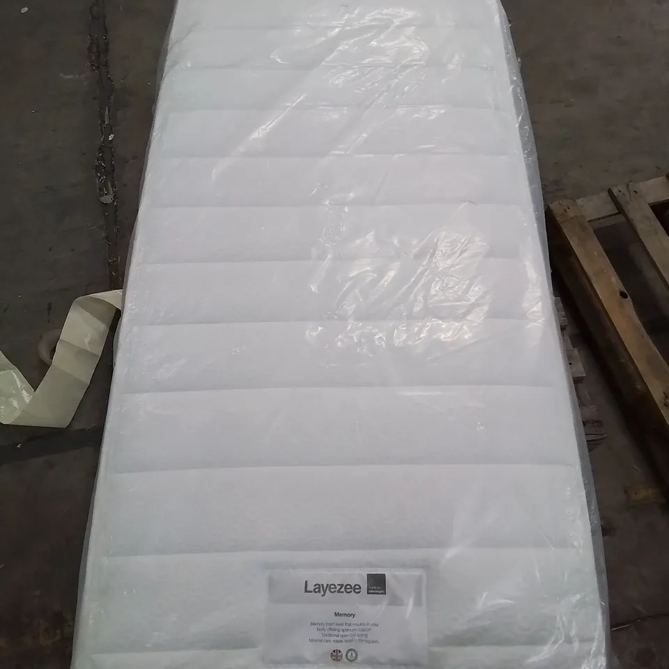 QUALITY BAGGED LAYEZEE MEMORY FOAM TOP OPEN COIL SINGLE MATTRESS 