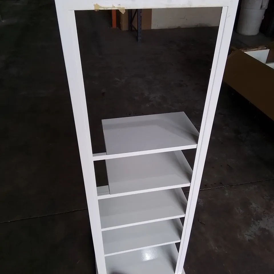 WHITE METAL 5 SHELF DISPLAY UNIT 