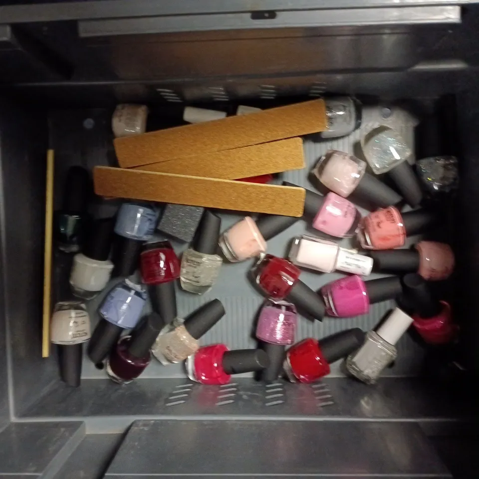 APPROXIMATELY 20 BOTTLES OF NAIL VARNISH TO INCLUDE JODSONE, SEREN AND SALLY HANSEN