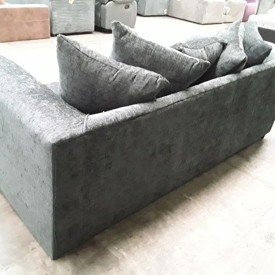 QUALITY DESIGNER MONACO 3 SEATER SOFA - GREY FABRIC