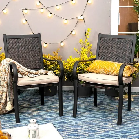 BOXED LEIGH PATIO DINING ARMCHAIR WITH CUSHION (1 BOX)