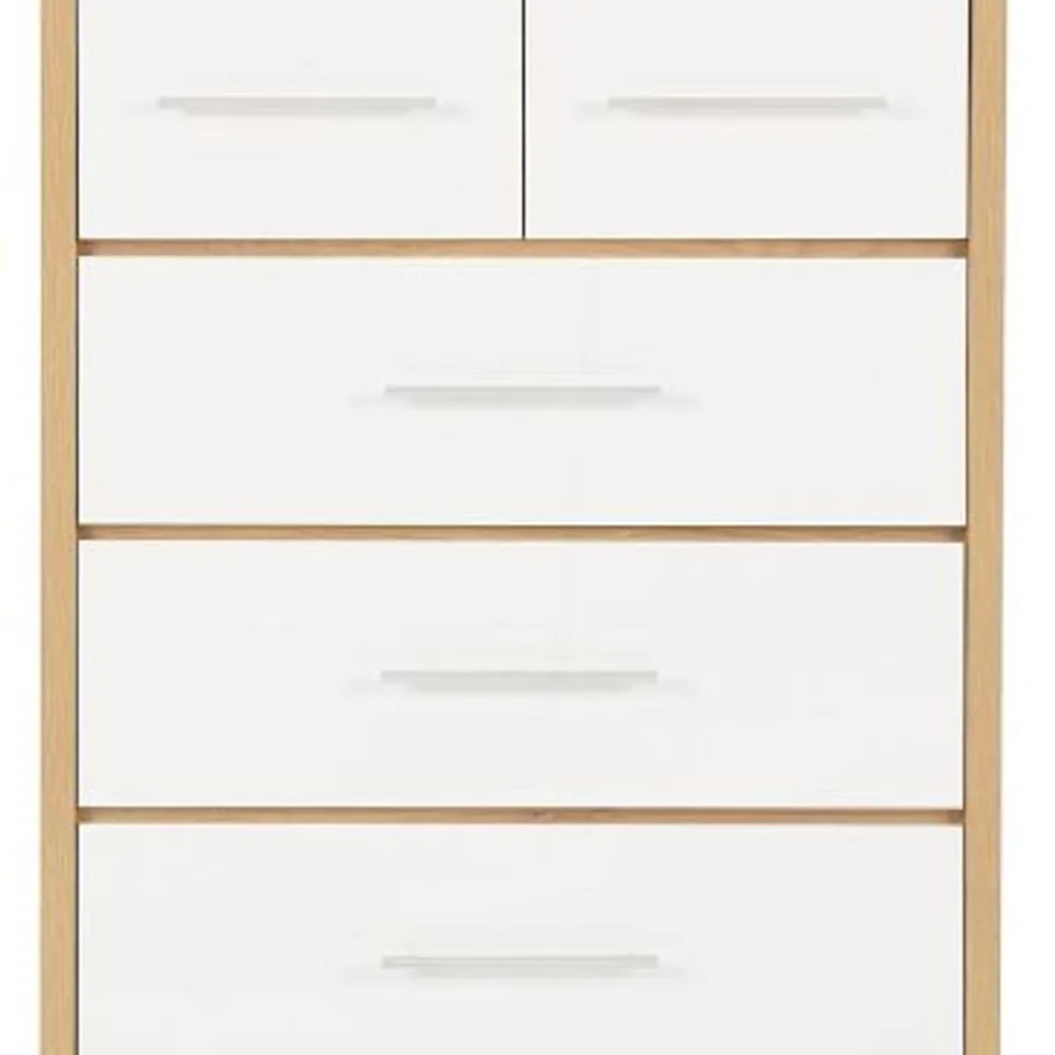 BOXED SEVILLE 3+2 DRAWER CHEST OAK AND WHITE (2 BOXES)