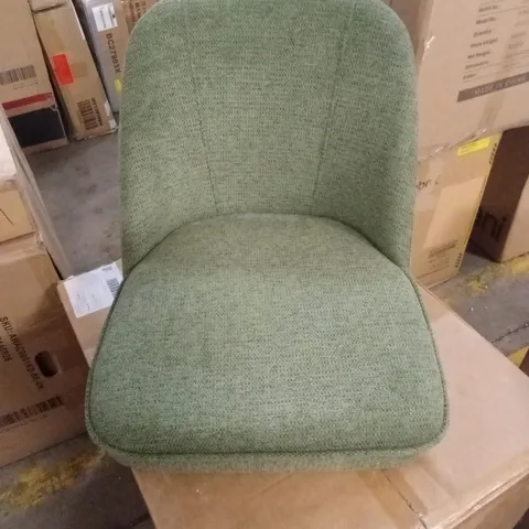 BOXED SET OF 2 FABRIC UPHOLSTERED DINING CHAIRS - GREEN (1 BOX)