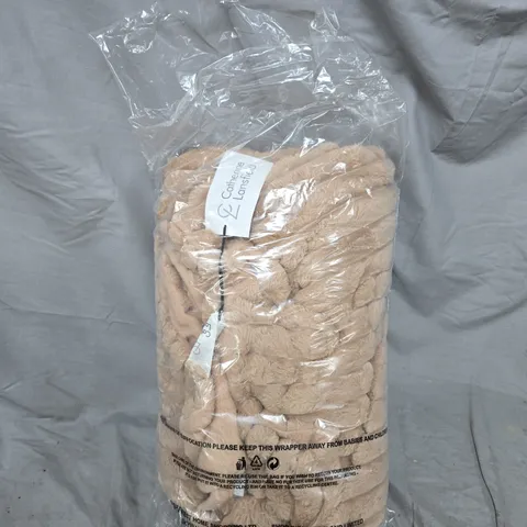 CATHERINE LANSFIELD BEIGE PLUSH THROW