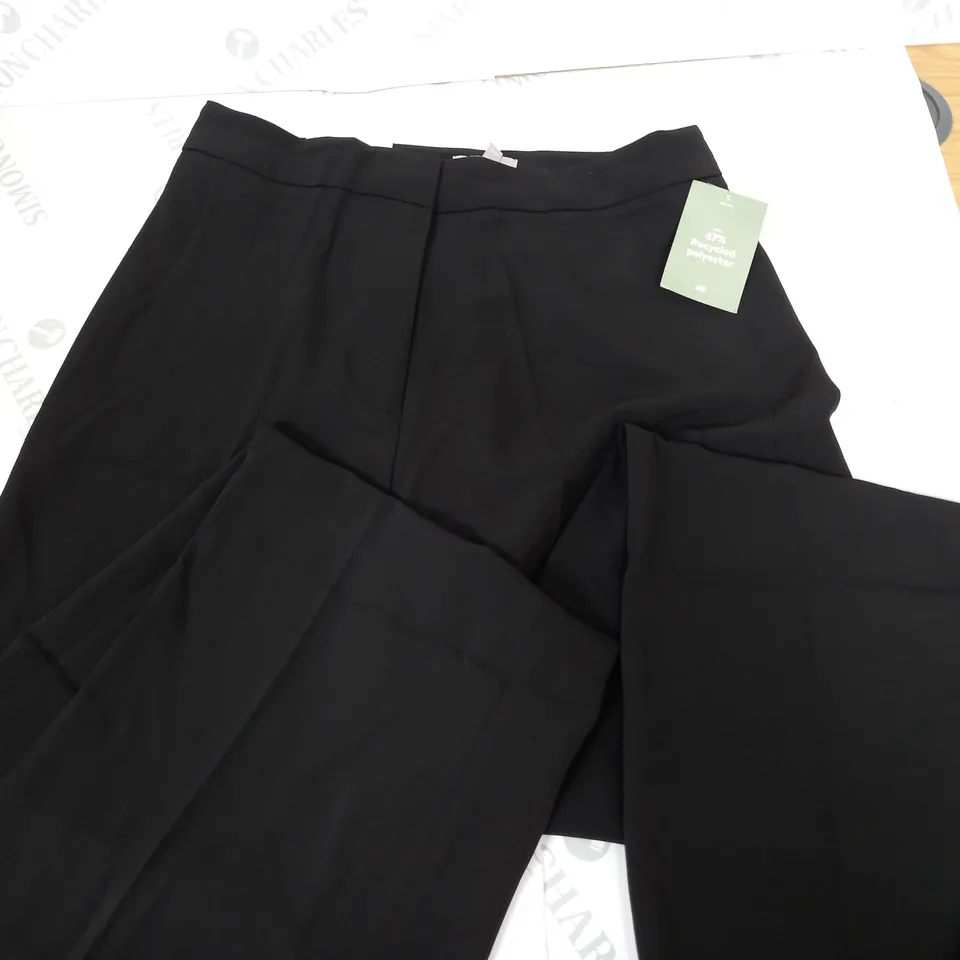 H&M WIDE HIGH WAIST BLACK TROUSERS - EUR 40