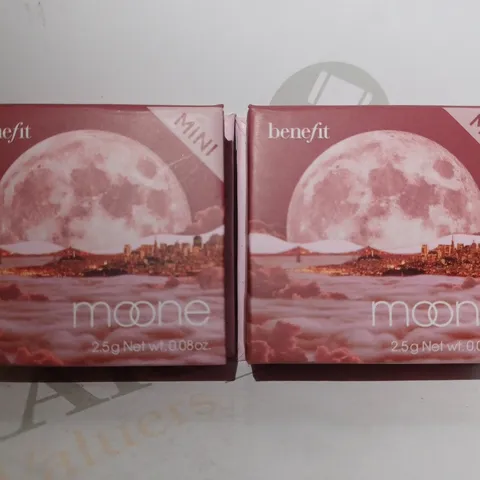 LOT OF 2 BENEFIT COSMETICS WANDERFUL WORLD SILKY-SOFT POWDER BLUSH MINI - RICH BERRY BLUSH