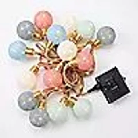 SOLAR CENTRE SET OF USB RECHARGEABLE AND SOLAR ELAN FESTOON LIGHTS - PASTEL
