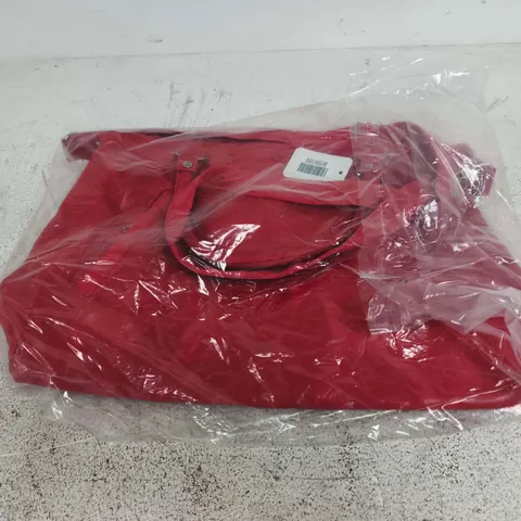 GENUINE LEATHER RED TOTE BAG