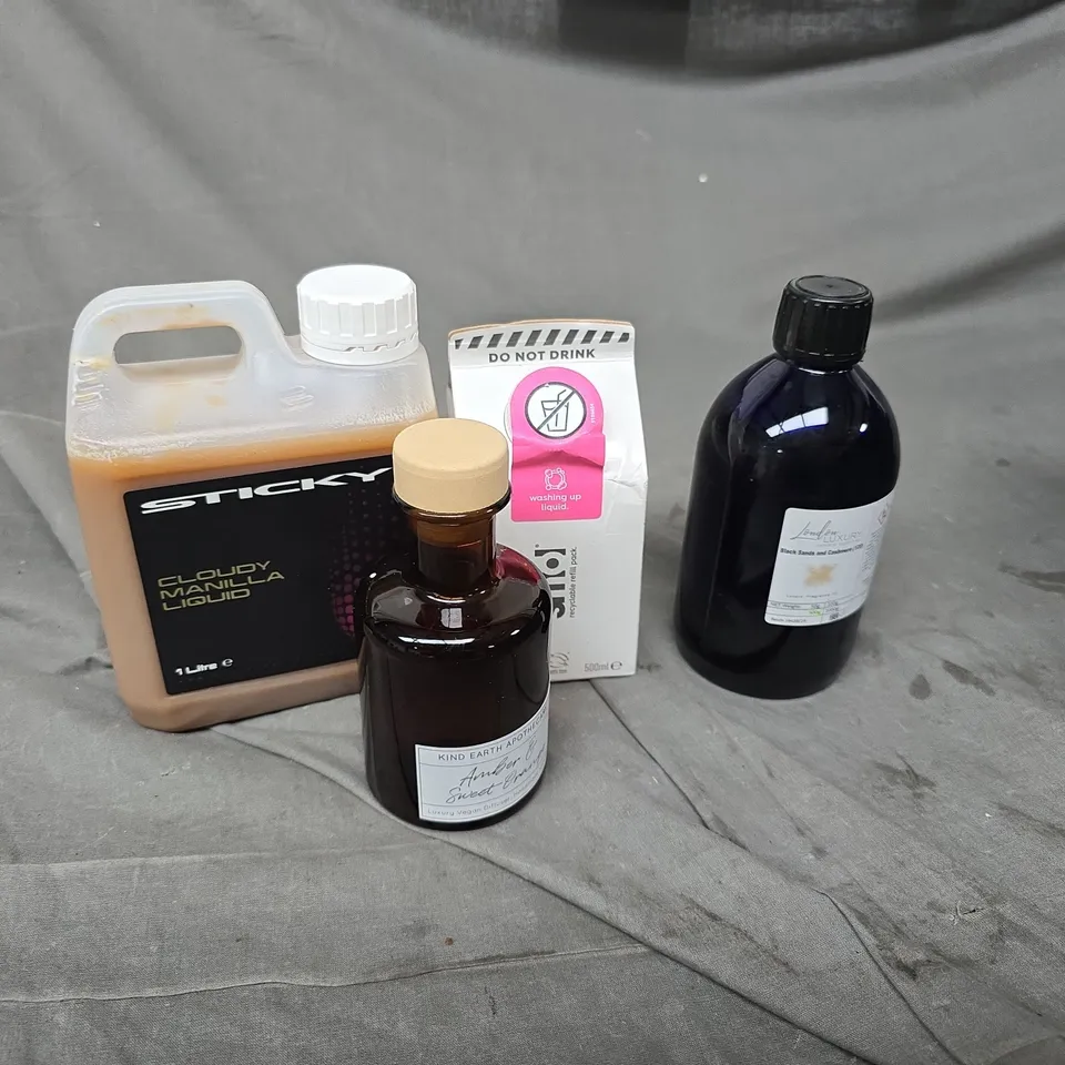 BOX OF ASSORTED ITEMS TO INCLUDE - STICKY CAR CLEANER - SMART SOAP - DIFFUSER OIL 
