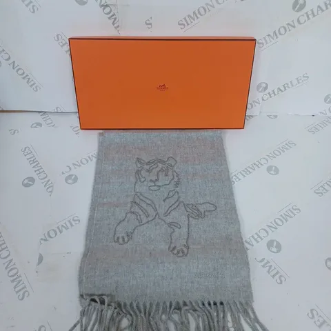 BOXED HERMES PARIS TIGER DESIGN SCARF