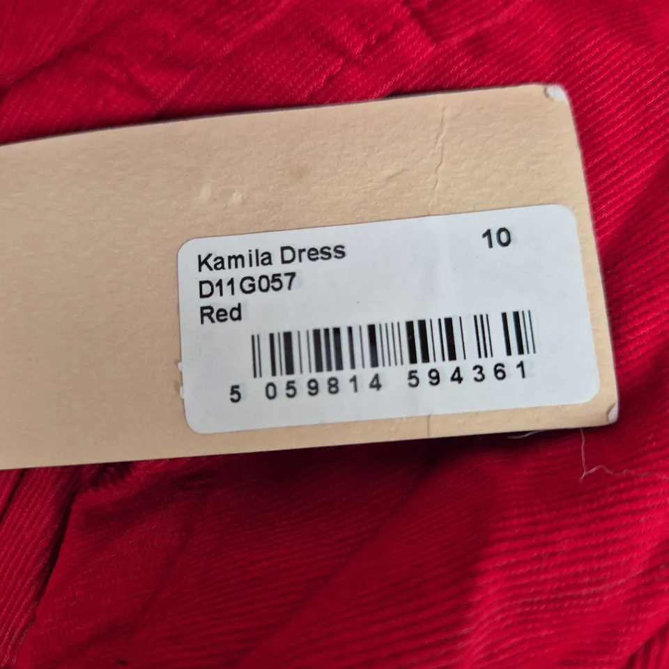 UK 10 GHOST LONDON KAMILA DRESS – RED (D11G057)