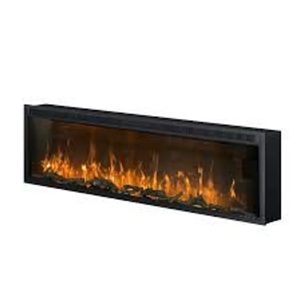 BOXED 60 INCH WALL-MOUNTED ELECTRIC FIREPLACE - BLACK (1 BOX)