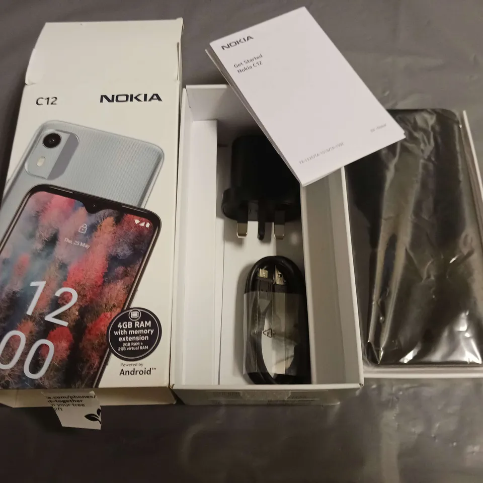 BOXED NOKIA C12 MOBILE PHONE IN CHARCOAL - TA-1535