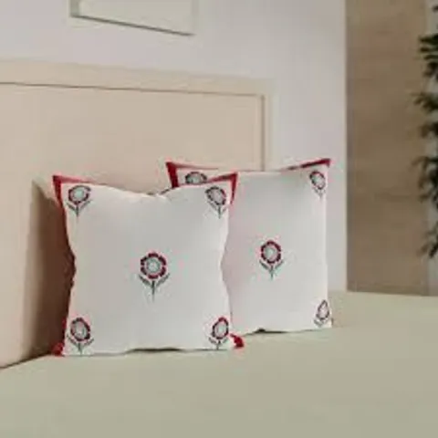 COZEE HOME FLORAL EMBROIDERED CUSHION