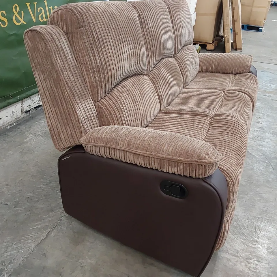 DESIGNER 3-SEATER RECLINER SOFA IN BROWN 