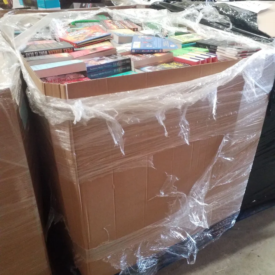 PALLET CONTAINING ASSORTED BOOKS INCLUDING THE DARK HOURS, MEGA MONSTER, FIVE SURVIVE, PITCHER PERFECT & THE COUNTDOWN KILLER