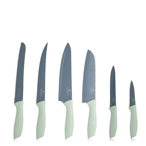 COOK'S ESSENTIALS SET OF 6 EASY GRIP ULTIMATE KNIFE SET