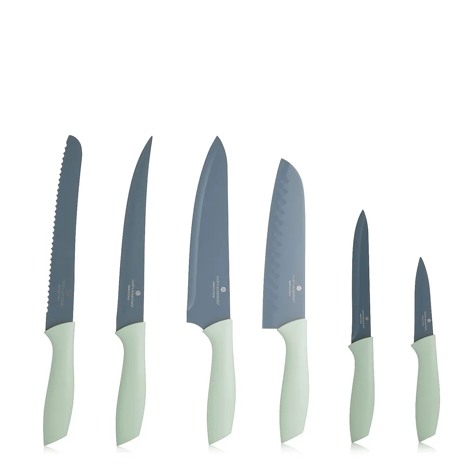 COOK'S ESSENTIALS SET OF 6 EASY GRIP ULTIMATE KNIFE SET