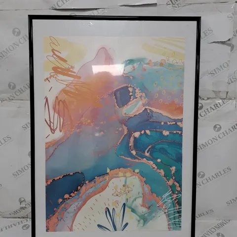 DECORATIVE WALL POSTER IN GLASS FRAME - COLLECTION ONLY