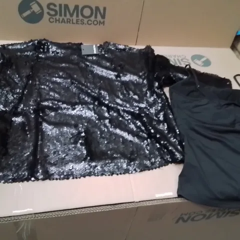 BOXED BRAND NEW APPROXIMATELY 16 SIMPLY BE SEQUIN TOP BLACKSIZE 18