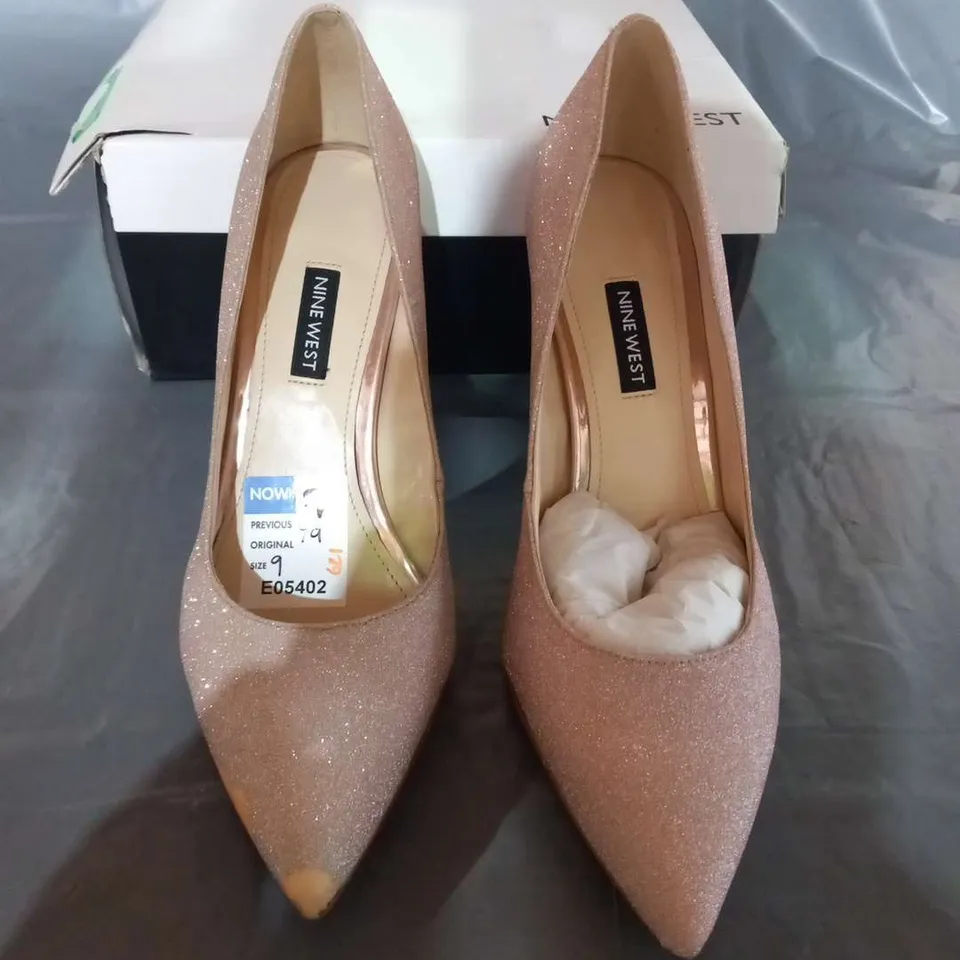 BOXED NINE WEST TATIANA PALE PINK SYNTHETIC COURTS SIZE 9