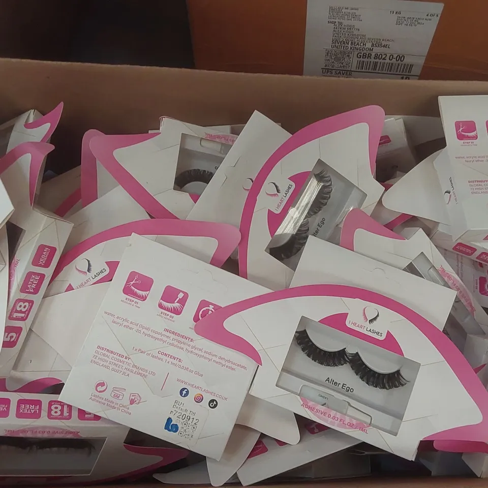PALLET CONTAINING A LARGE QUANTITY OF ASSORTED ITEMS INCLUDING: ARTIFICIAL EYE LASHES, MISTR DISPLAY RACK ECT