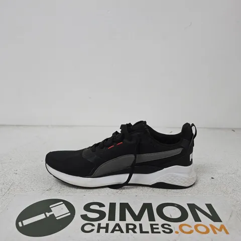PUMA SNEAKERS – UK 12, BLACK WITH GREY STRIPE (MEN'S)
