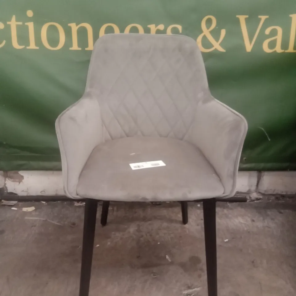 GREY FABRIC DINING CHAIR