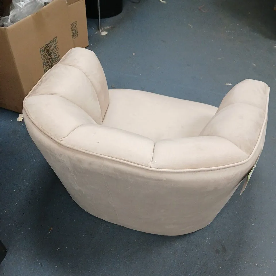 CREAM UPHOLSTERED ACCENT ARMCHAIR MY HOME STORIES VELVET ARMCHAIR WITH GOLD TIPPED LEGS NEUTRAL COLOUR