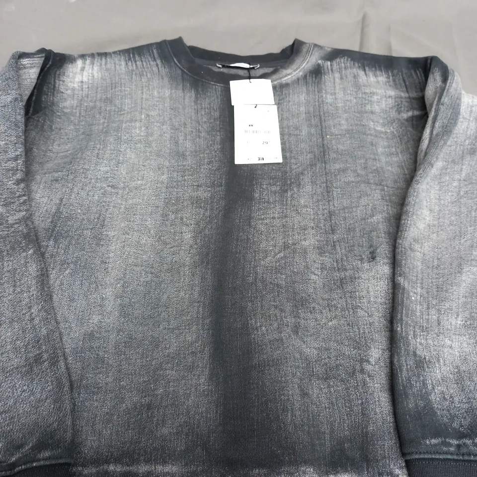 ZARA WASHED GREY SWEATSHIRT - EUR SMALL