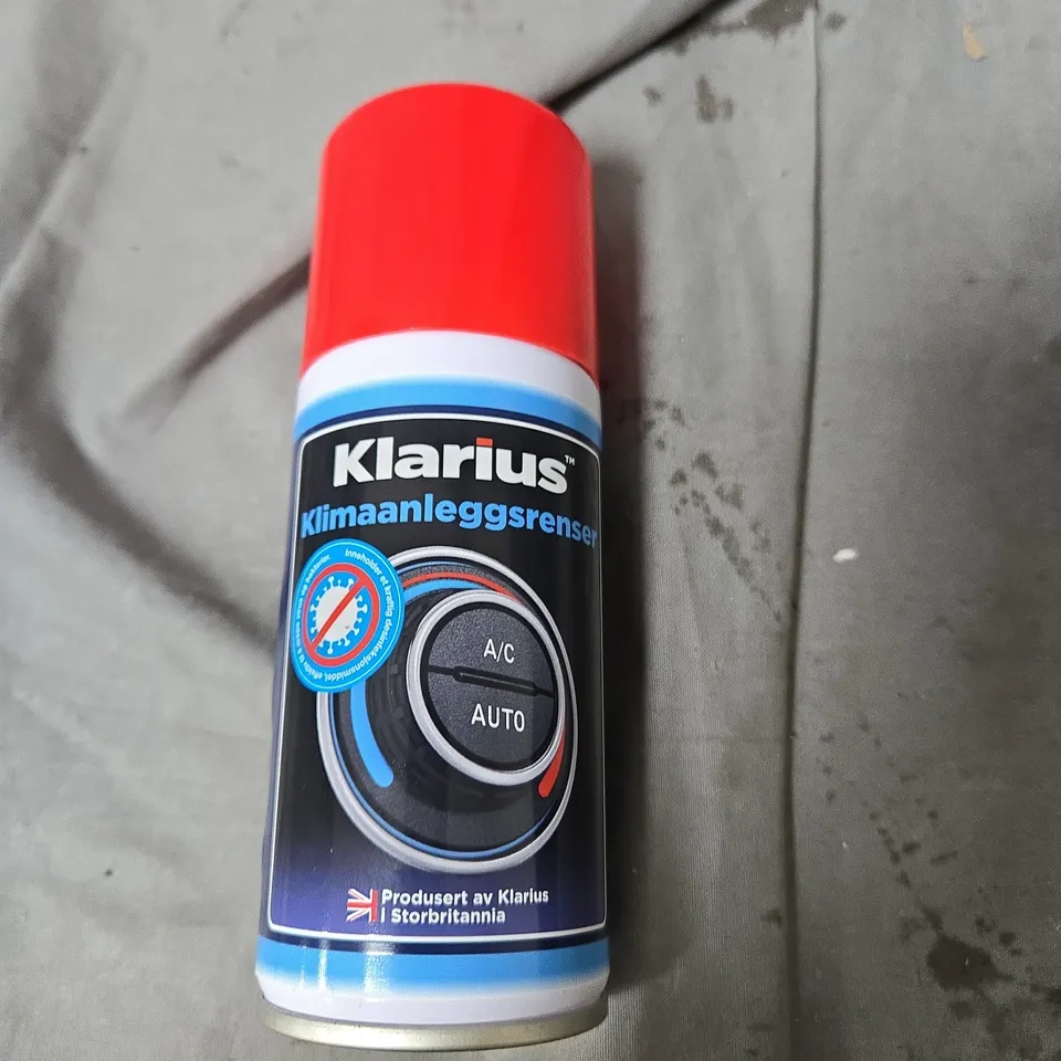 BOX OF APPROXIMATELY 12 KLARIUS KLIMAANLEGGSRENSERS A/C CLEANER AEROSOL - EXPIRY DATE 2022