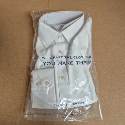 BAGGED CHARLES TYRWHITT WHITE ROYAL OXFORD SLIM FIT SHIRT IN WHITE - 33IN