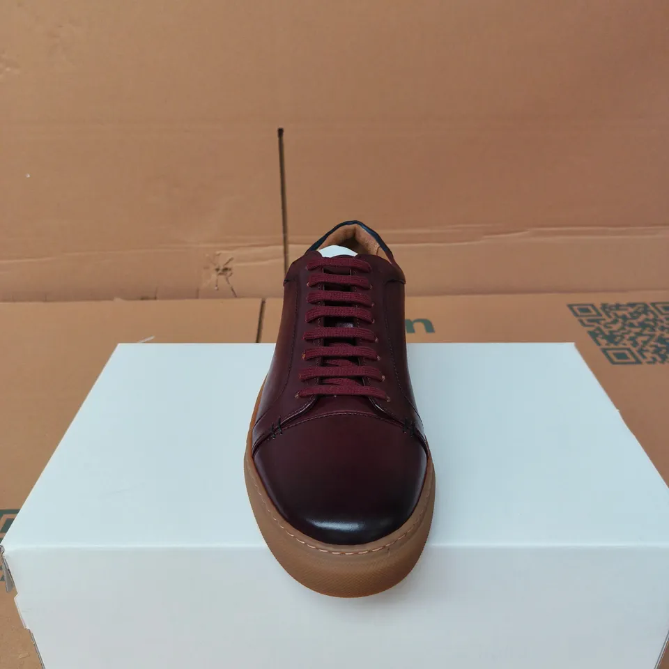 OLIVER SWEENEY TOLLESBY MEN'S BURGUNDY LEATHER SHOES WITH GUM SOLE BOXED SIZE 8