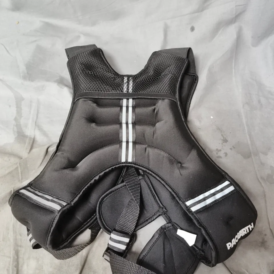 PACEARTH WEIGHTED BLACK PADDED RUNNING VEST WITH REFLECTIVE STRIPES 