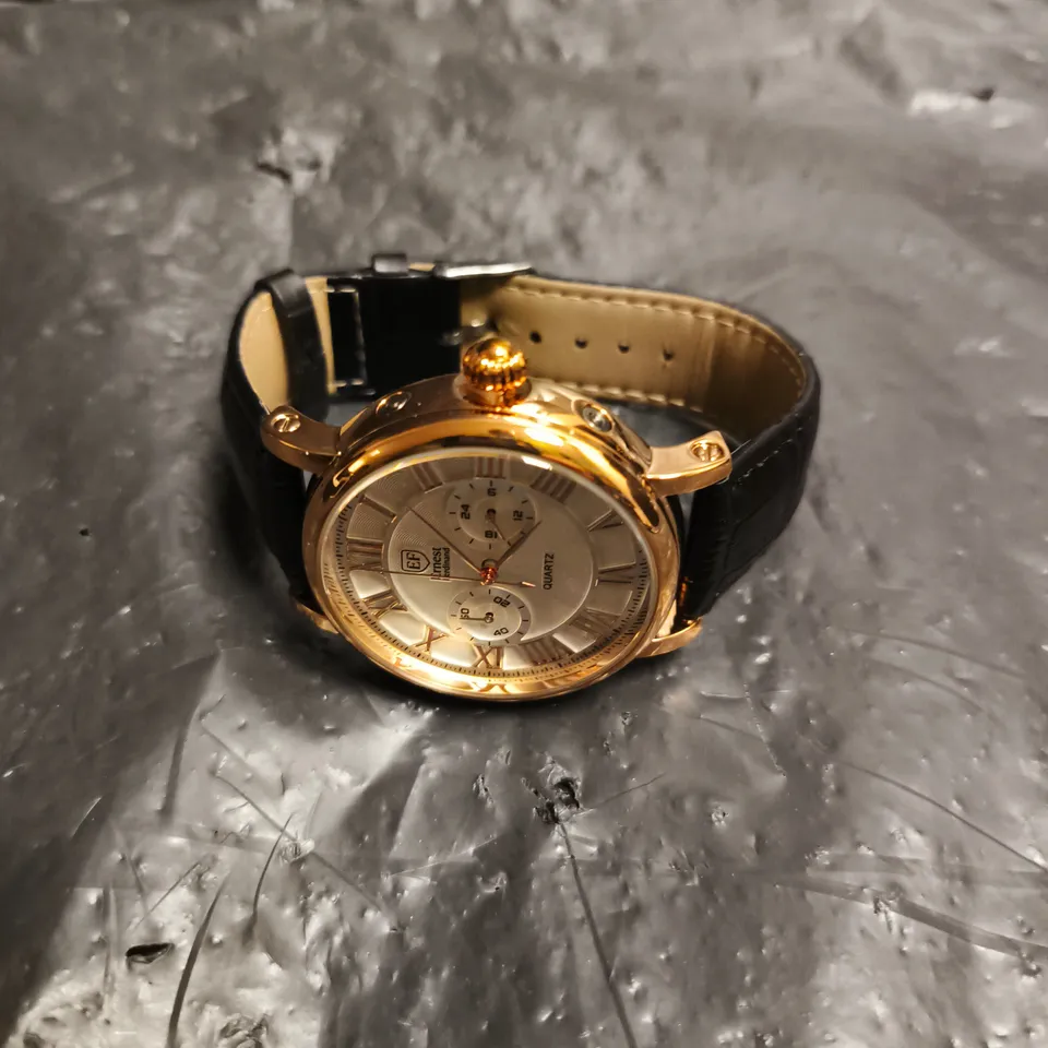 MENS ERNEST FERDINAND WATCH – FUNCTIONING SUB DIALS – LEATHER STRAP