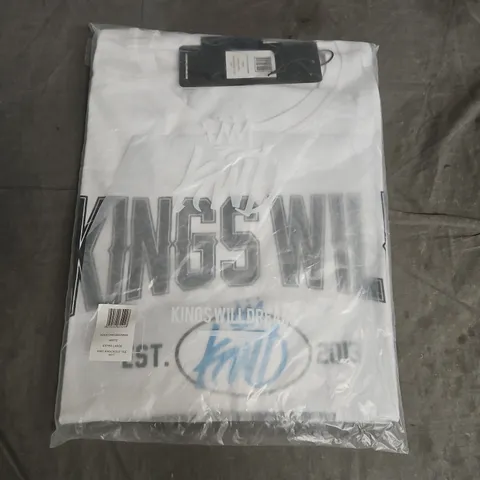 BAGGED KWD KNOCKOUT TEE - WHITE, EXTRA LARGE