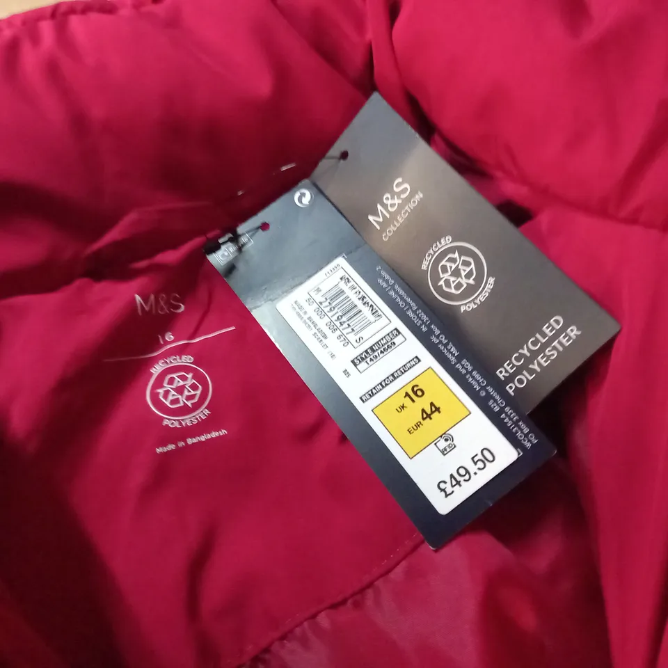 M&S COLLECTION THERMOWARMTH PADDED COAT IN RED - 16