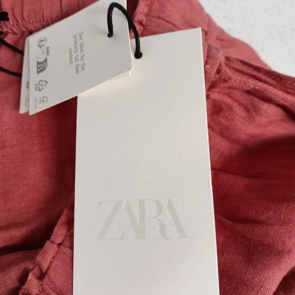 ZARA WOMEN’S PINK WIDE-LEG TROUSERS, SIZE S