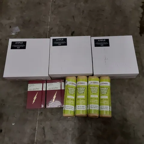 PALLET OF ASSORTED HOUSEHOLD ITEMS AND CONSUMER PRODUCTS. INCLUDES HARRY POTTER DIARIES, KITCHEN TOWELS. TEA LIGHT HOLDERS ETC 