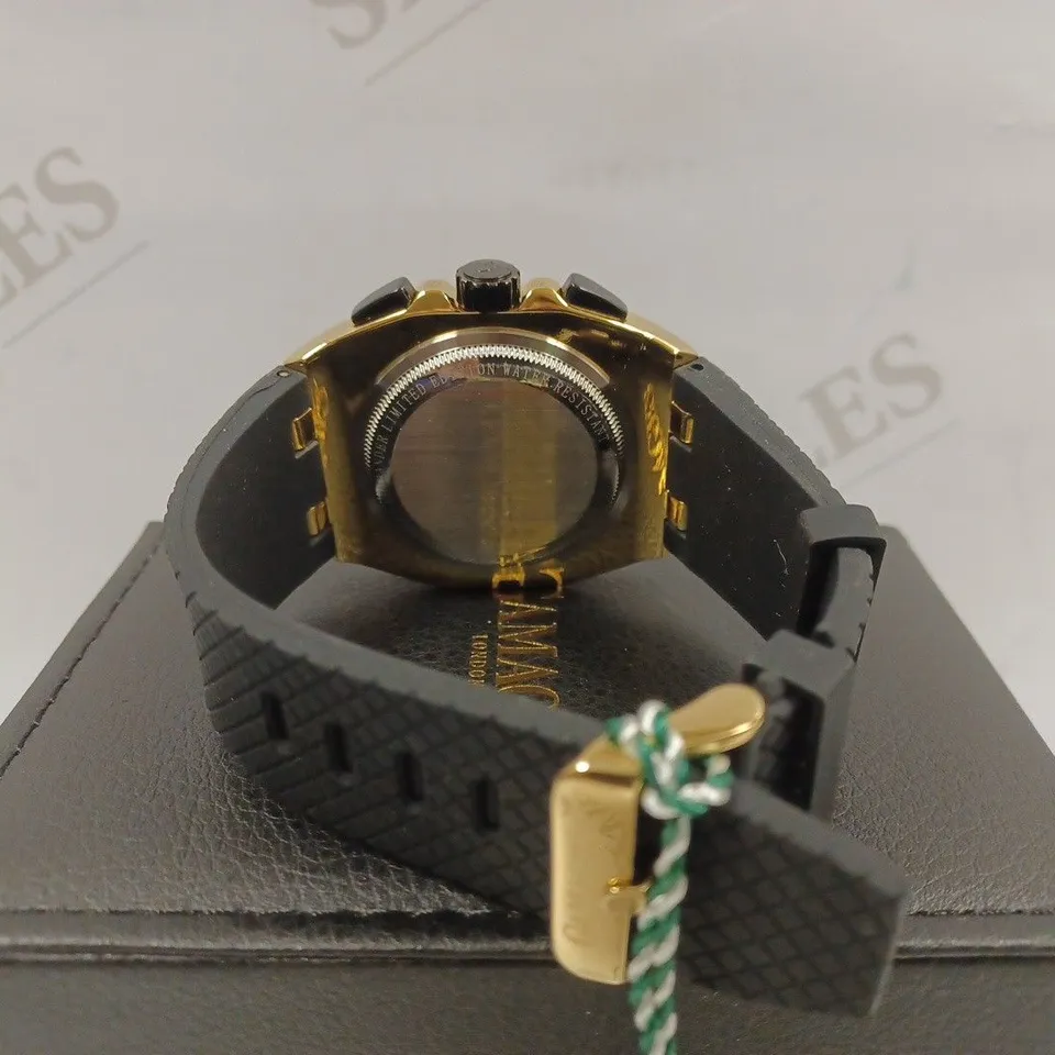 GAMAGES OF LONDON LIMITED EDITION HAND ASSEMBLED COMMANDER AUTOMATIC GOLD WATCH RRP £695