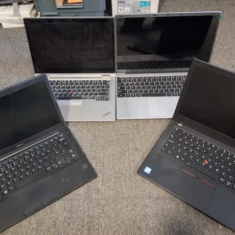 LOT OF 4 ASSORTED LAPTOPS TO INCLUDE DELL LATITUDE 7290 AND LENOVO THINKPAF I5