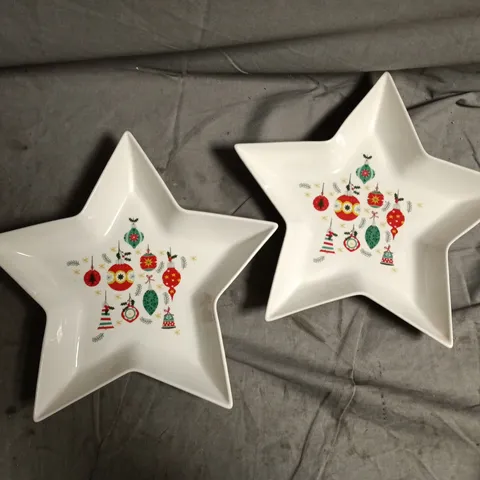 BOXED DEXAM SET OF 4 STAR SHAPED FESTIVE DISHES