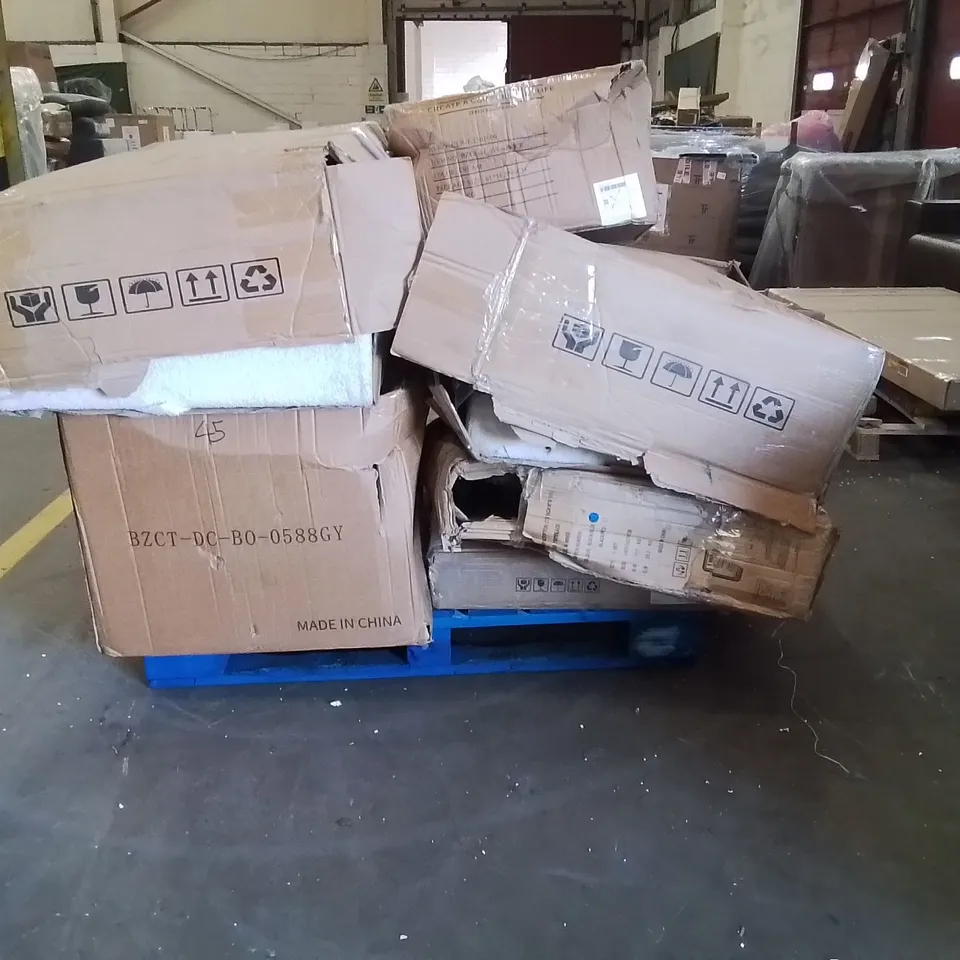 PALLET OF INCOMPLETE FURNITURE TO INCLUDE;SOFA,CHAIRS