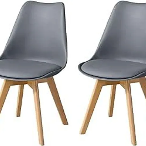 BOXED CLIPOP PAIR OF DARK GREY PLASTIC DINING CHAIRS