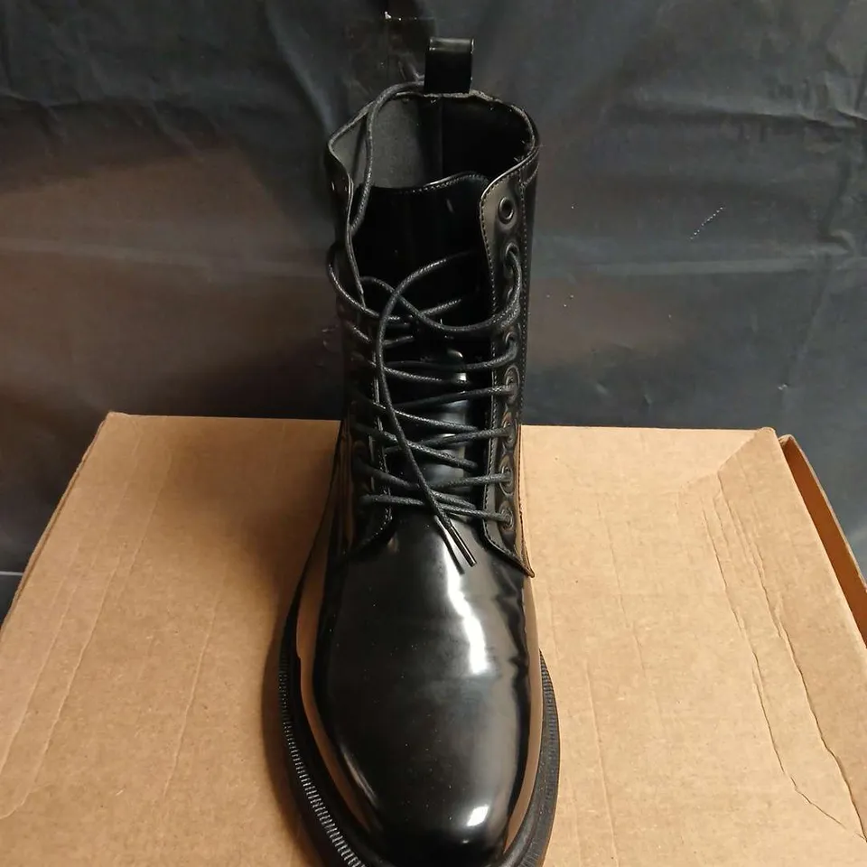 BOXED PAIR OF ASOS LACE UP BOOTS - UK SIZE 10
