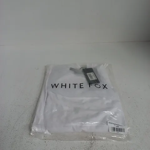 WHITE FOX COMFY GIRL OVERSIZED LONG SLEEVE T SHIRT SMALL/MEDIUM WHITE