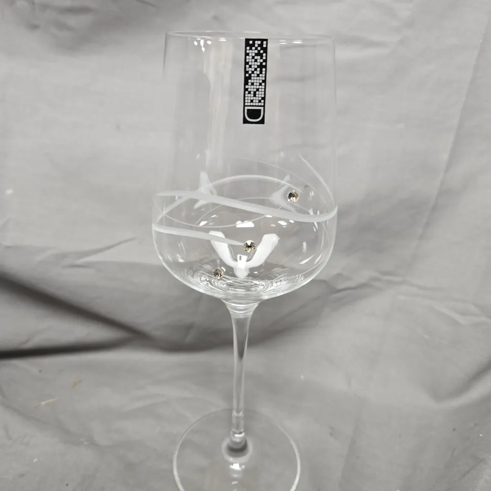 DIAMANTE FINE LEAD CRYSTAL WINE GLASS